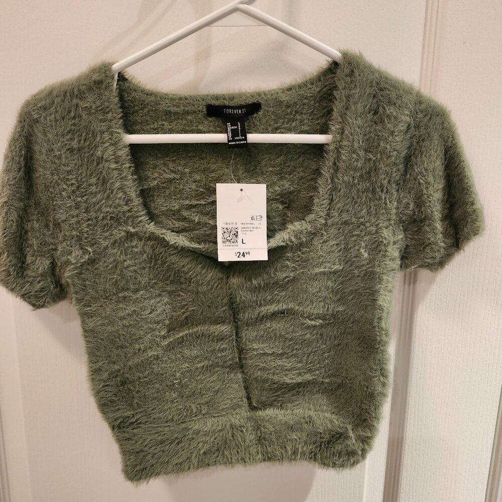 Cropped Green Haze Sweater